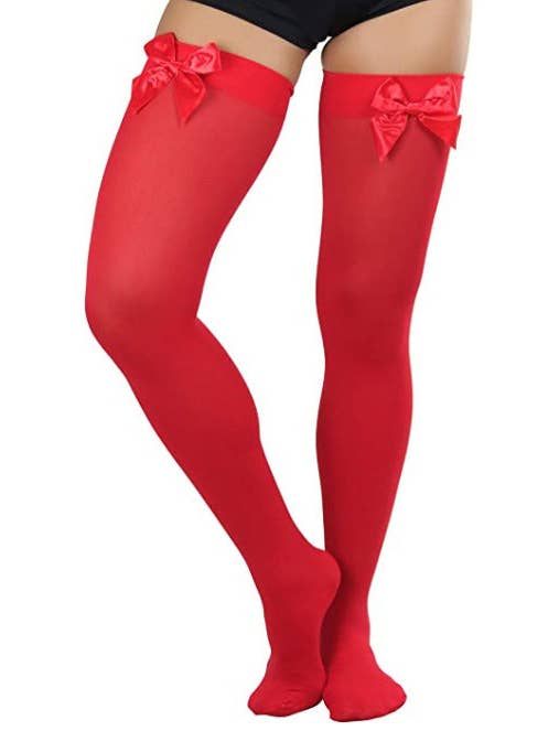 SALINA TRADING INC - Wholesale Stockings – Women′s - Elegant Lace Bow Thigh-High Stockings - Lightweight Nylon4