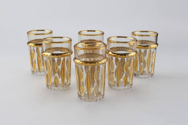 AULICA - Wholesale Coffee/Tea Cup - Oriental Golden Tea Cups - Set of 6