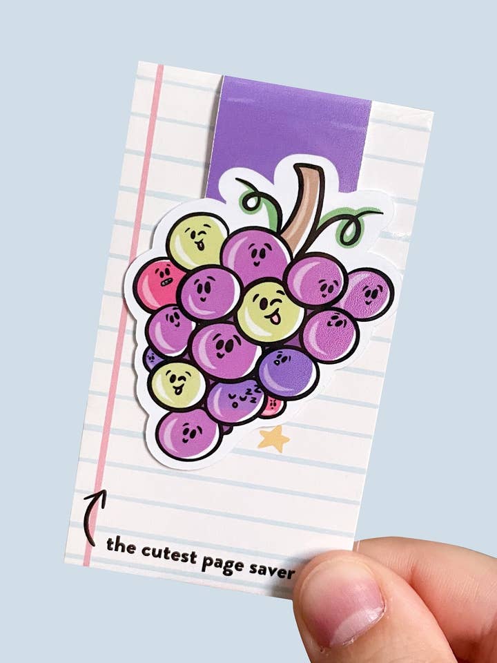 Bunch of Grapes Magnetic Bookmark for wholesale by Millie Paper Co.