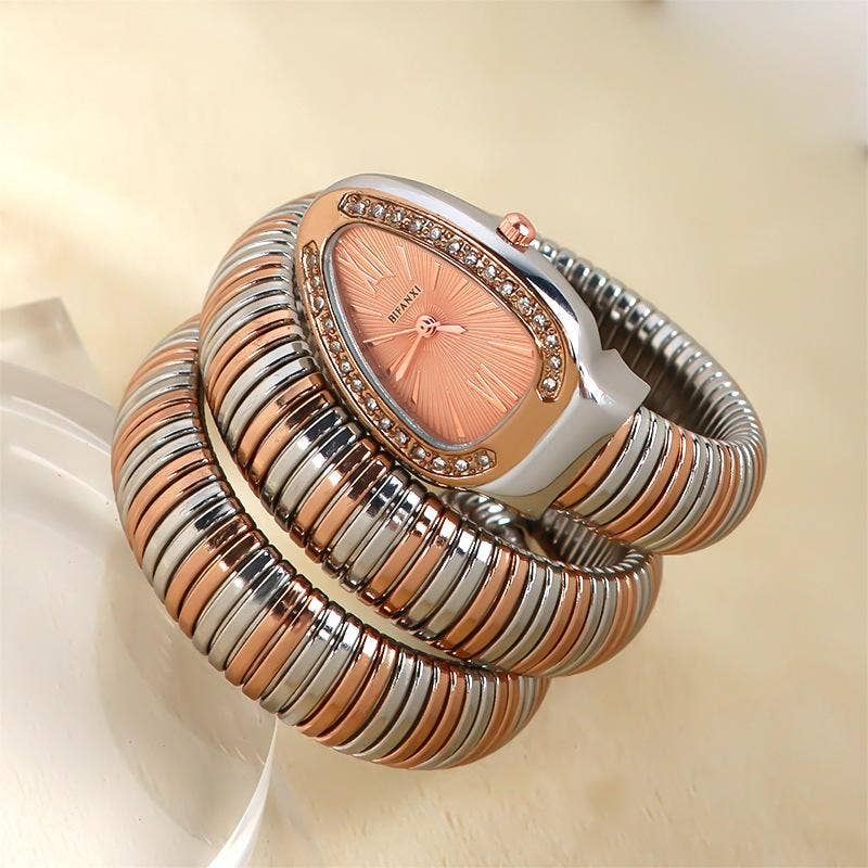 WoodWristCo - Wholesale Wrist Watch - Women's - Vintage Snake Ladies' Fashion Bangle Watch12