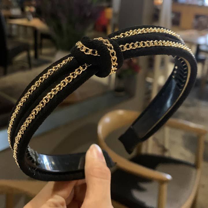 ACCITY - Wholesale Fashion Headband - Women's - CHAIN KNOT DECOR HEADBAND_CWAHA0207