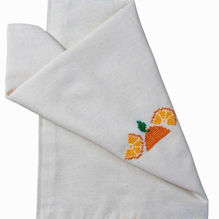 Darzah - Wholesale Tea Towel - Orange Tatreez Tea Towel1