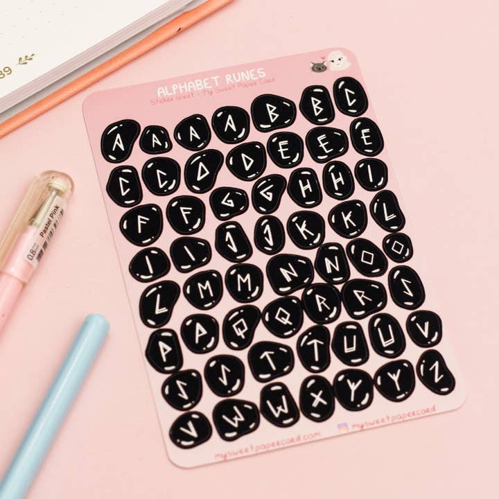 My Sweet Paper Card - Wholesale Sticker - Runes Alphabet stickers - Halloween planner stickers4