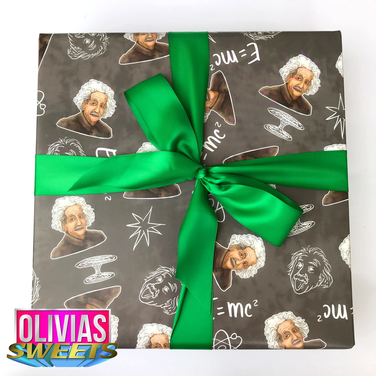 Olivias Paper - Wholesale Flat Wrap - Einstein Gift Wrap for Science Lovers0