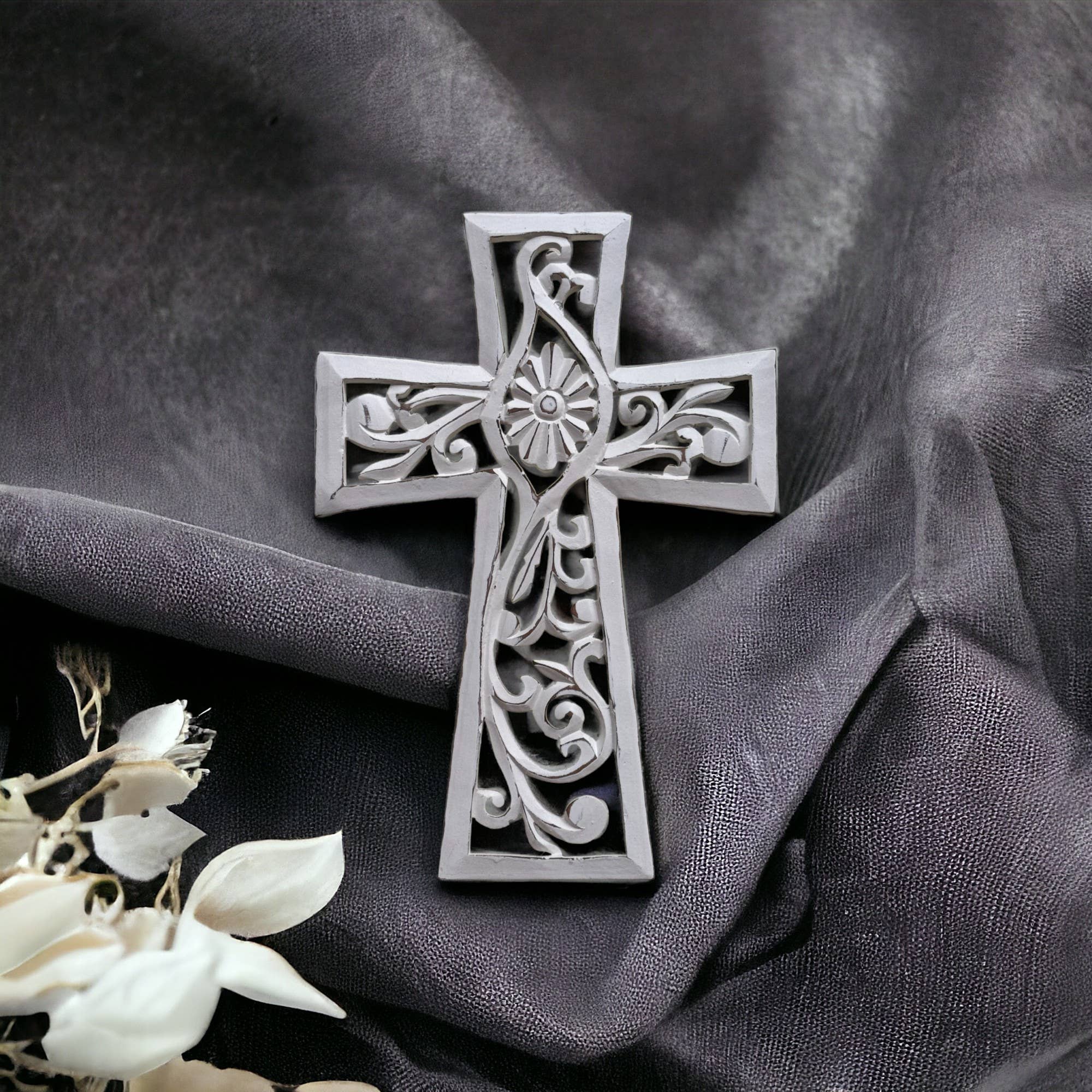 Wilco Home - Wholesale Wall Cross - Cameo Hand Carved Wood Wall Cross