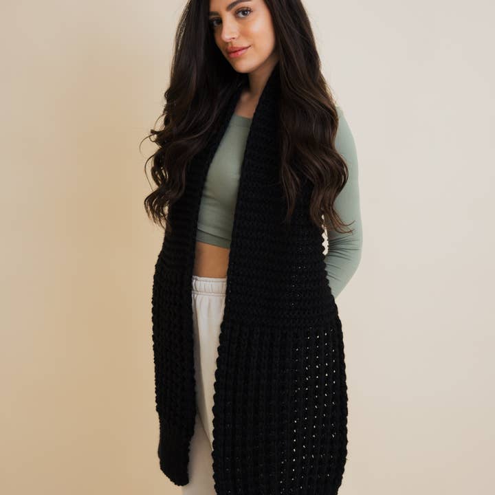 Leto Accessories - Wholesale Scarf - Unisex - Cozy Waffle Knit Edge Scarf - Winter Essential17