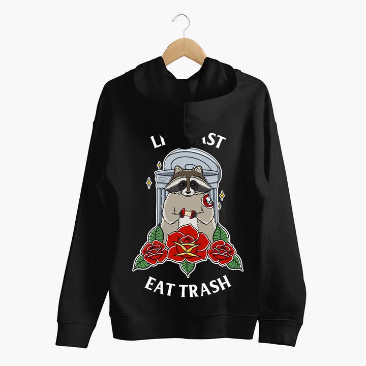 Live Fast Eat Trash Hoodie (uniseks) voor wholesale door Broken Society