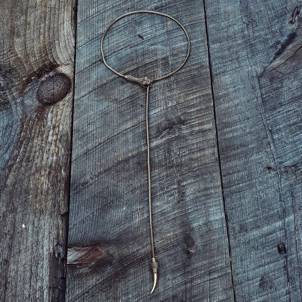 Bisjoux - Wholesale Link & Chain Necklace - Brass snake chain serpent lariat long necklace6