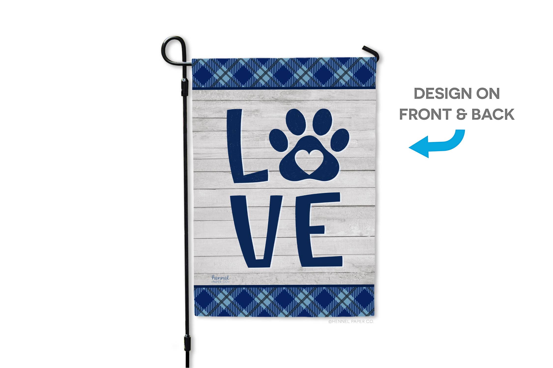 Hennel Paper Co. - Wholesale Flag - Garden Flag - Love Paw Print1
