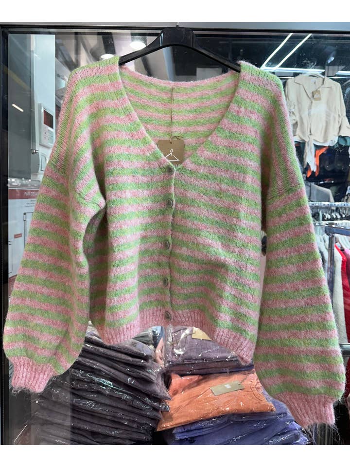 LÉA & LUC - Wholesale Cardigan - Women's - Striped cardigan REF. 5106219