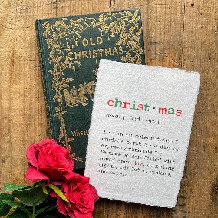 Alison Rose Vintage - Wholesale Christmas Wall Art - christmas definition print on handmade paper1