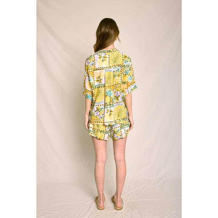 TROPICAL SUN Isla Palma Relaxed Shirt And Shorts Set for wholesale on Faire