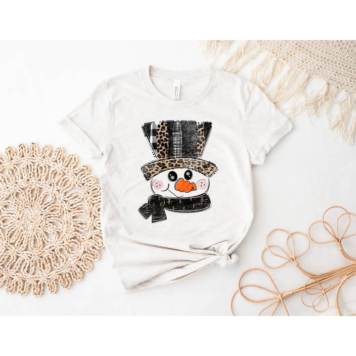 Southern Attitude Designs Inc - Wholesale T-Shirt (Graphic) - Women's - Leopard Snowman0