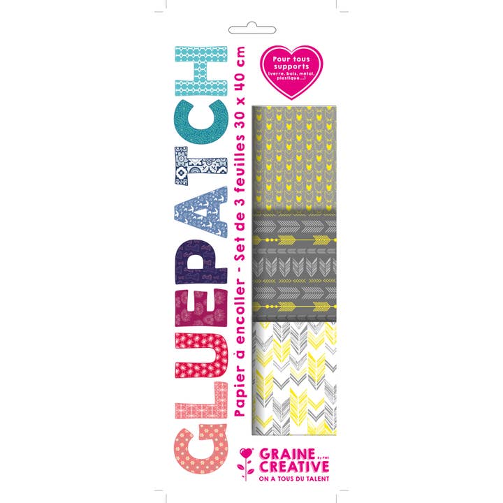 Graine Créative – Lápis de cera – Criança e bebé por atacado – 3 folhas GLUEPATCH setas 30 x 40 cm