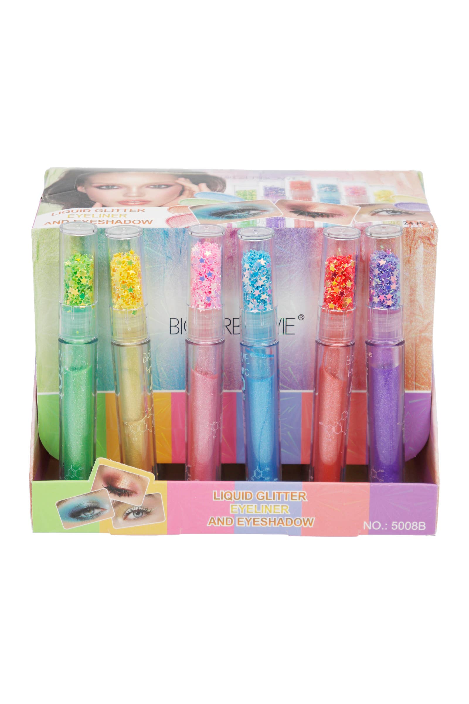 Cap Zone – sombra de olhos por atacado – Pincel de Eyeliner e Sombra de Olhos Glitter Glam - 24 unid.1