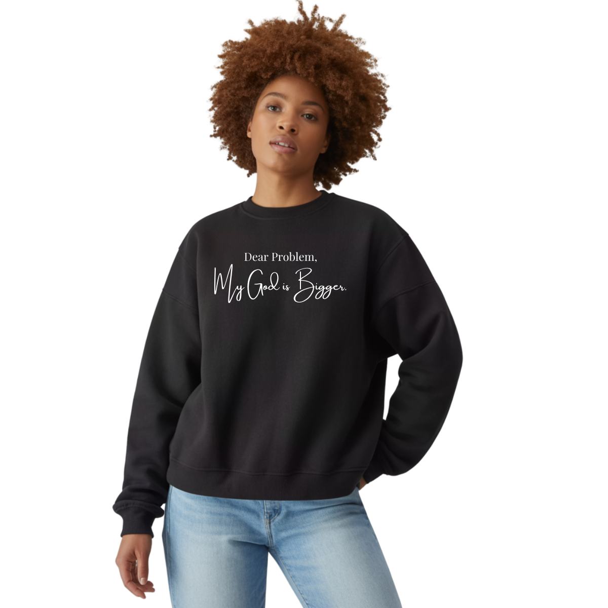 Love Ann Joy Apparel, LLC - Wholesale Graphic Sweatshirt - Women's - My God is Bigger Christian Sweatshirt2