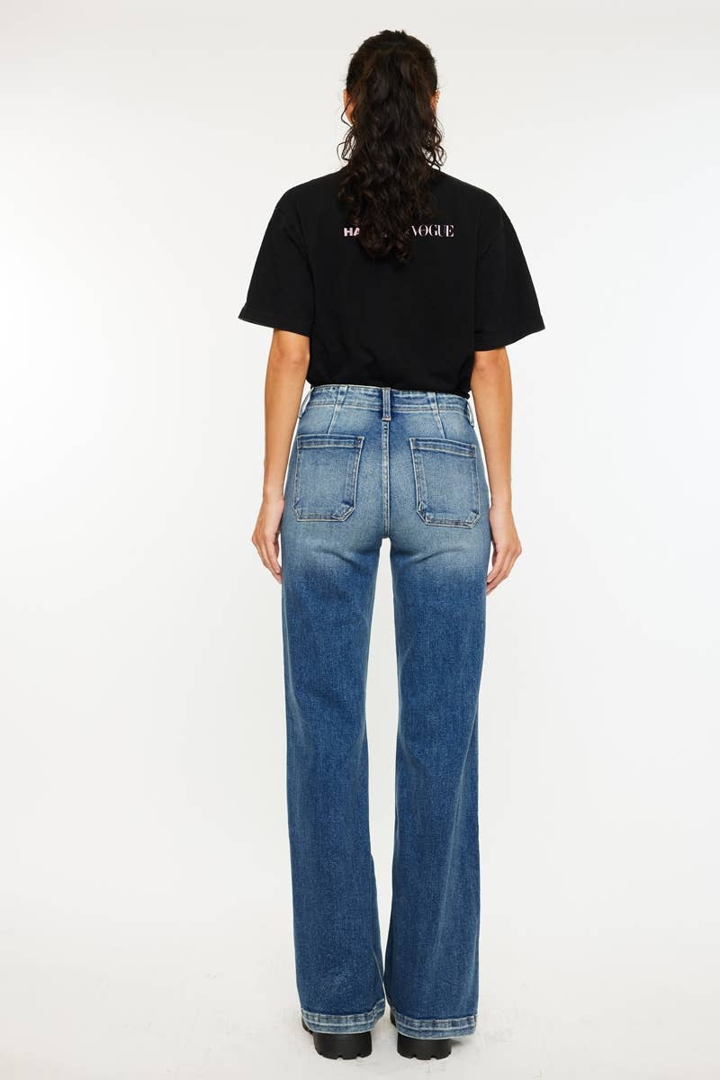 MEDIUM OPEN PACK HIGH RISE WIDE FLARE JEANA-KC9434M for wholesale on Faire8