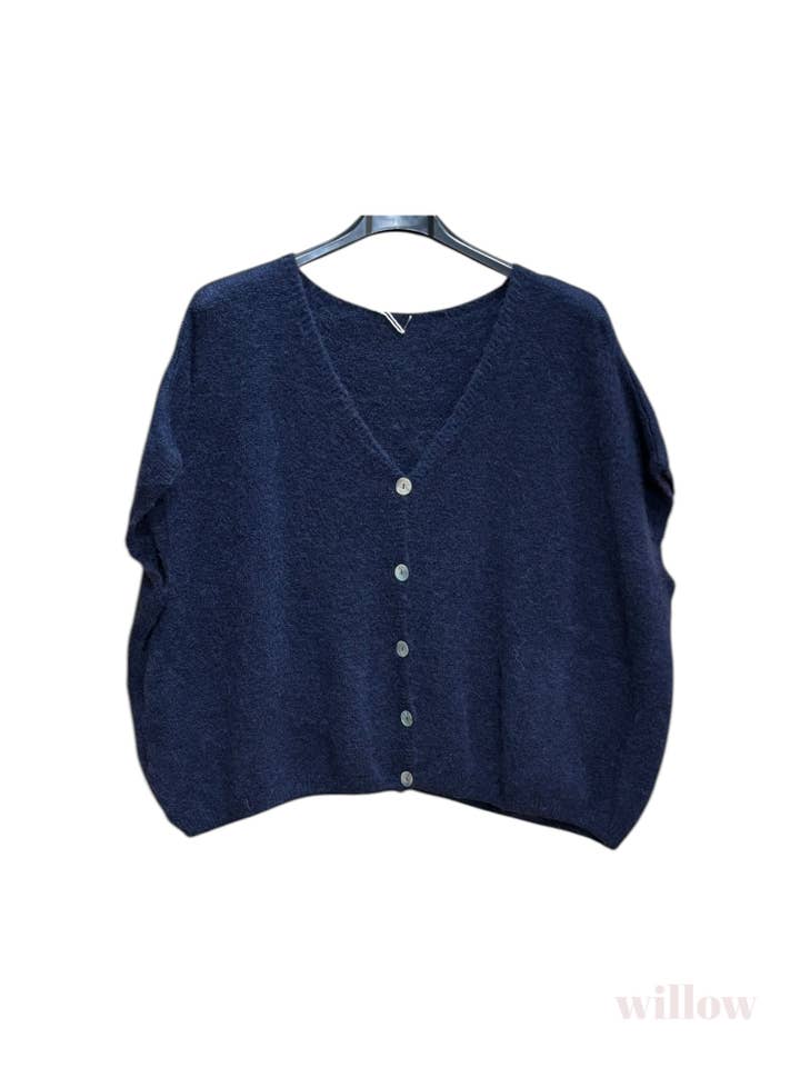 Moonsun - Wholesale Cardigan - Women's - Short-sleeve alpaca v-neck cardigans4