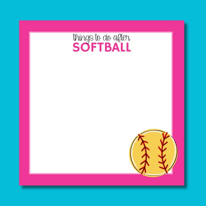 Things to Do After Softball Notepad for wholesale by Note Worthy Paper Place
