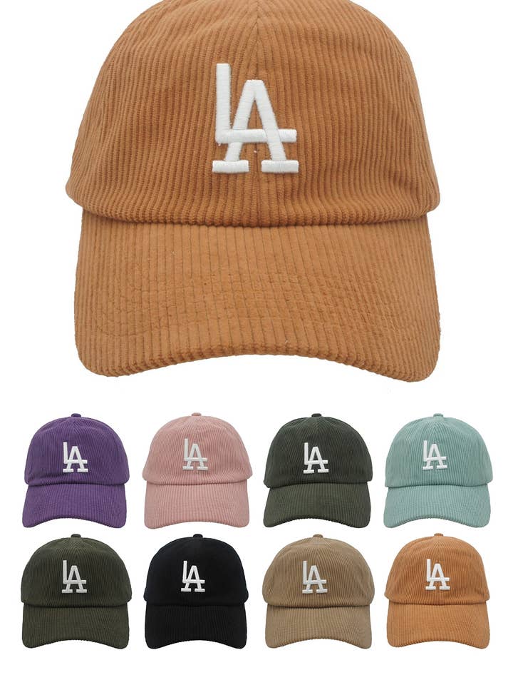 Cappellino da baseball alla moda in velluto a coste per la vendita all'ingrosso da parte di Pink Irene Wholesale