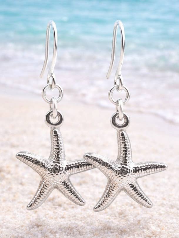 Søstjerne Dingleøreringe, Kystnært Minimalistisk Smykke for engroshandel hos Bad Apple Designs