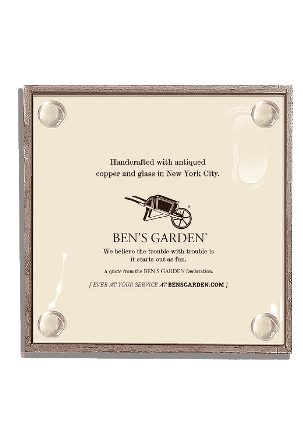 Ben's Garden - Wholesale Coasters - Holly Sprig Copper & Glass Coaster, Set of 42