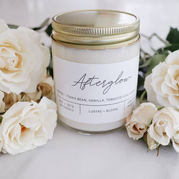 Afterglow Soy Candle | Natural Soy Wax Candle | Hand-Poured Scented Candle for wholesale by LUSTRE + BLOOM