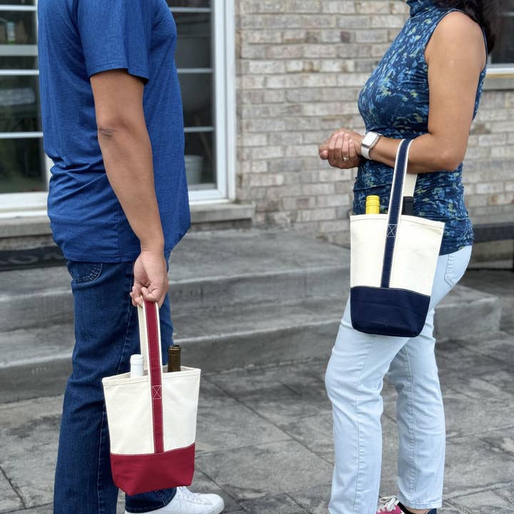 US Bags - Wholesale Wine Tote - Premium Canvas Wine Tote Bag2