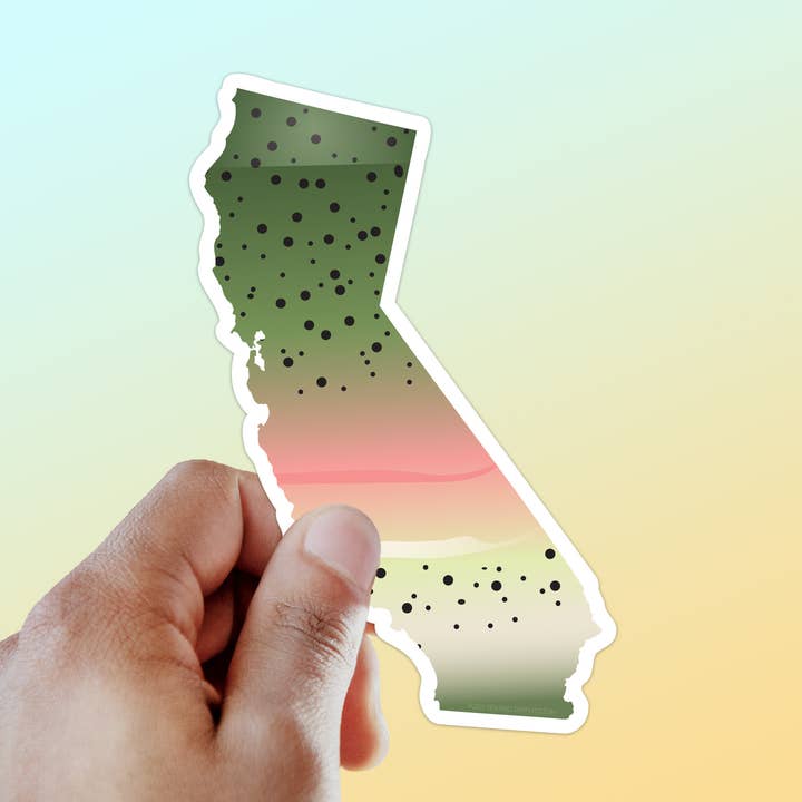 Rainbow Trout California Sticker, CA Fly Fishing Decal for wholesale by Sentinel Supply