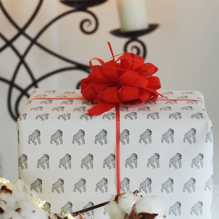 Gorilla Print Wrapping Paper for wholesale by Marokka Design