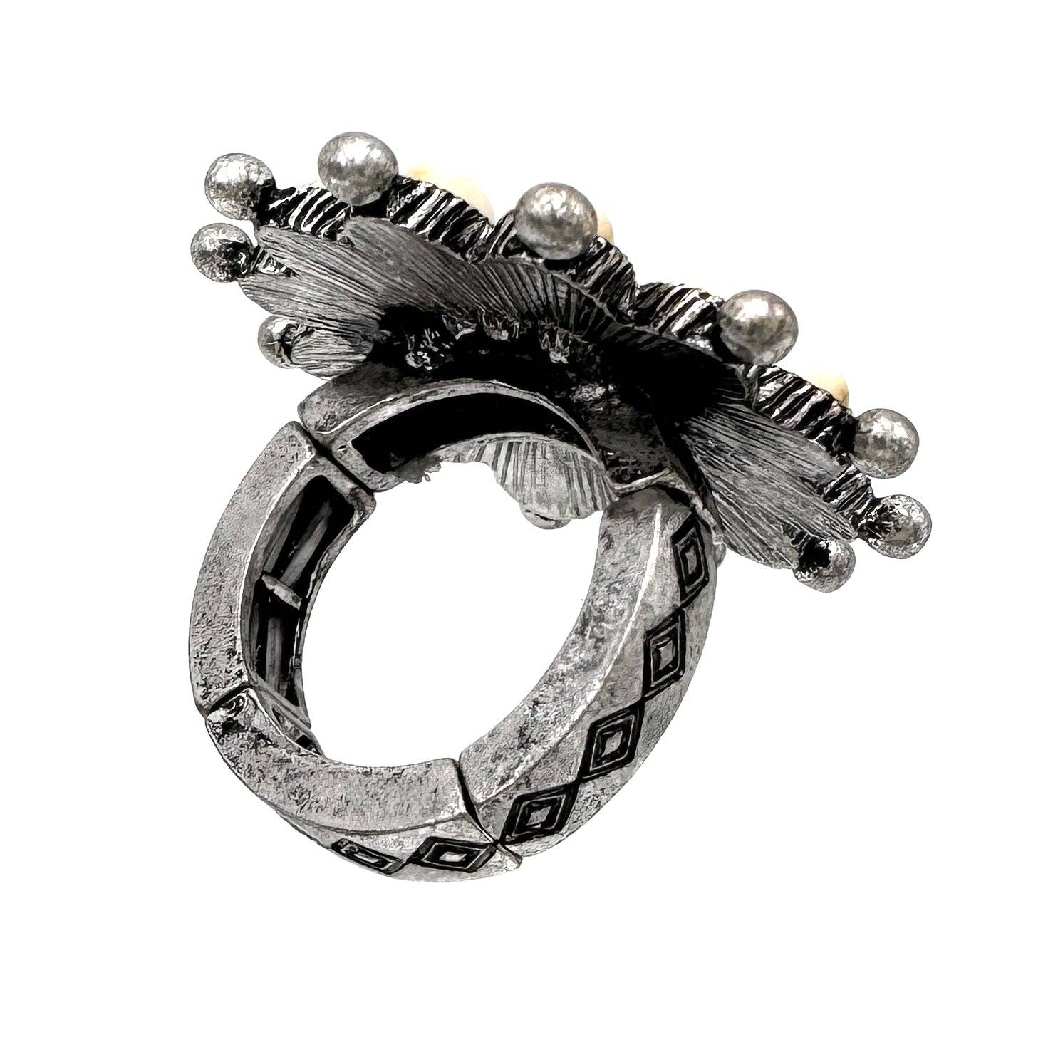 Lunar Deer - Wholesale Cocktail/Statement Ring - Large Teardrop Turquoise Stone Western Stretch Ring1