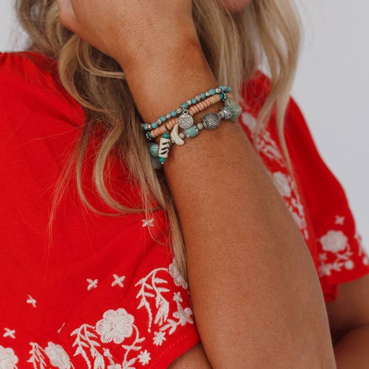 Three Bird Nest - Wholesale Beaded Bracelet - San Antonio Bracelet Set - Turquoise