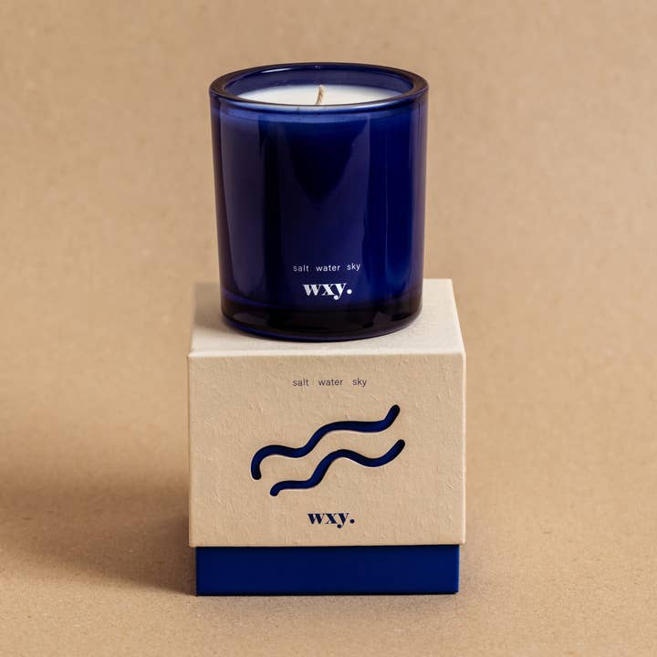 wxy. - Wholesale Jar/Filled Candle - Roam mini. - 5.2oz candle - salt. water. sky.0