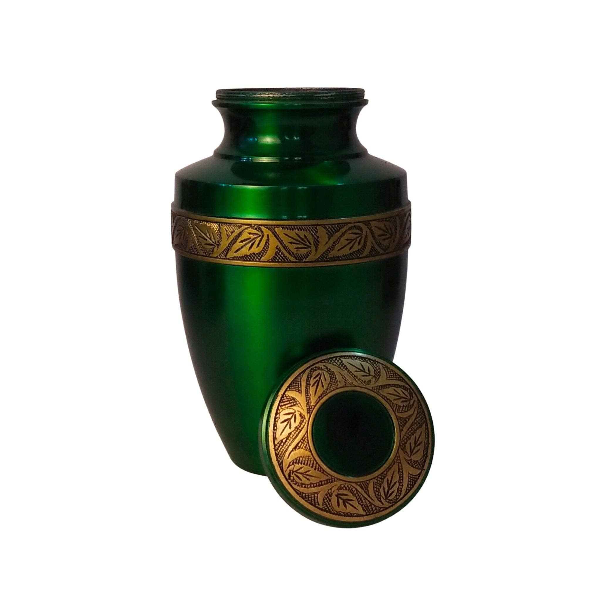 Plutus imports - Wholesale Urn - Leaves Metallic Finish Large Adult Cremation Urn14