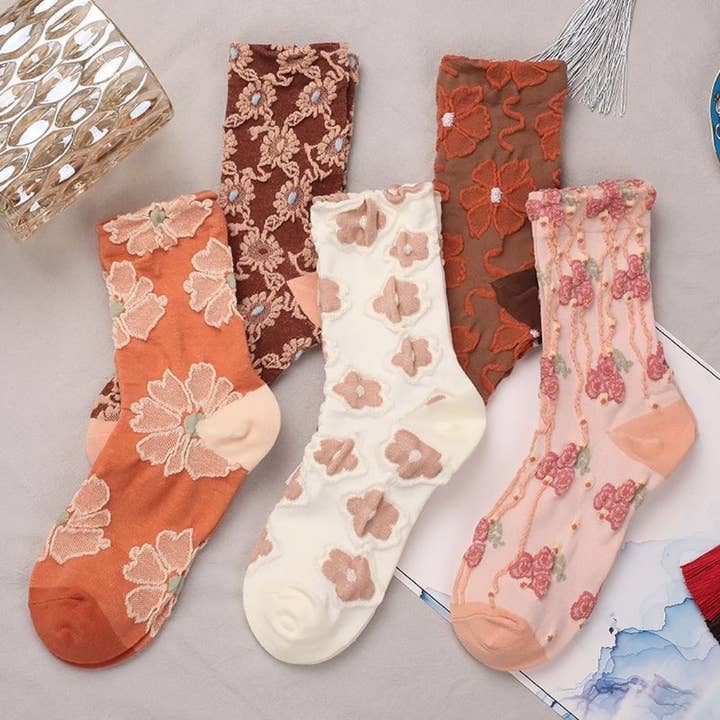 Funkyrel® Atzbranding Limited - Wholesale Socks - Women's - Rufia - Orange Embossed Women's Socks