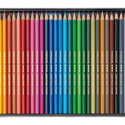 Caran d'Ache - Wholesale Colored Pencil - Set of 30 Permanent Pencils SWISSCOLOR in Metal Box