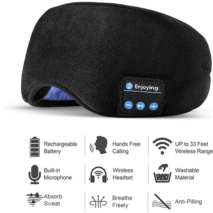 GulleeGadgets - Wholesale Sleep/Eye Mask - Wireless & Adjustable Bluetooth Sleep Band- Assorted In Bulk1