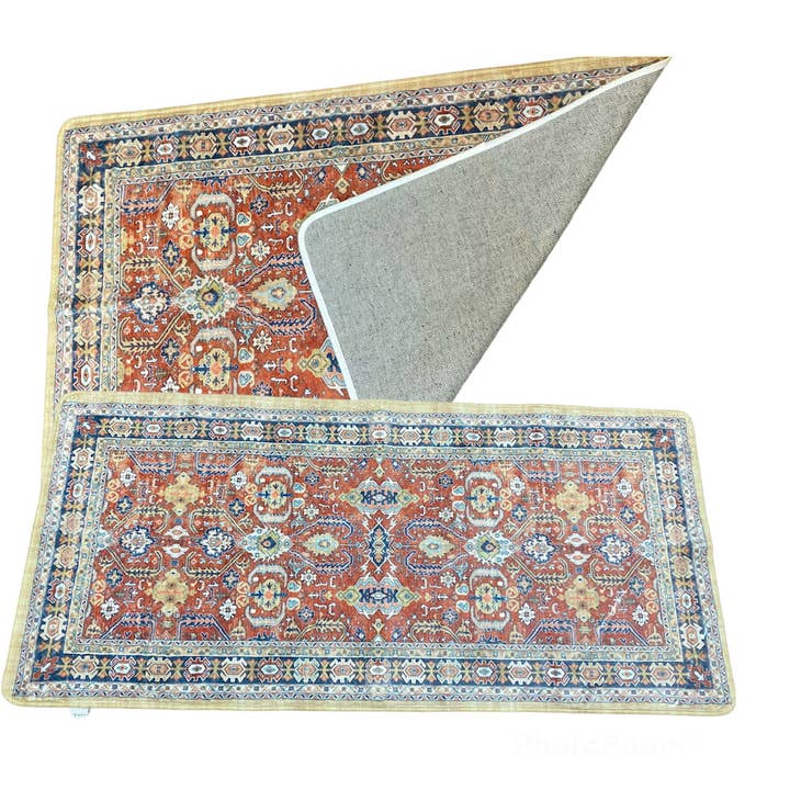 TOBMARC - Wholesale Door Mat - Persian Distressed Small Entryway Rug Doormat Bohemian Faux Wool Non-Slip Washable Low-Pile Floor Carpet for Indoor Front Entrance Kitchen BathroomBedside Rug3