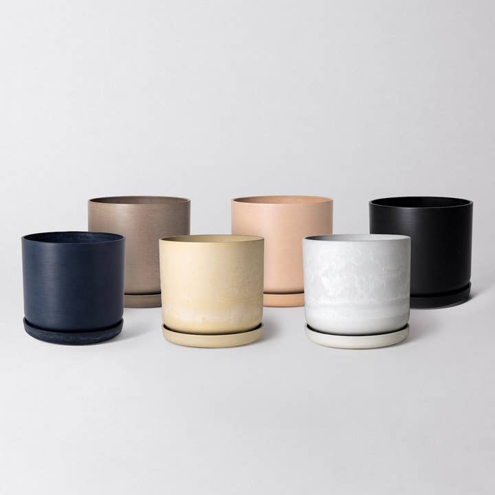 Kanso Designs - Wholesale Plant Pot - 9" Signature Stone Planter & Saucer | Earth Tones7