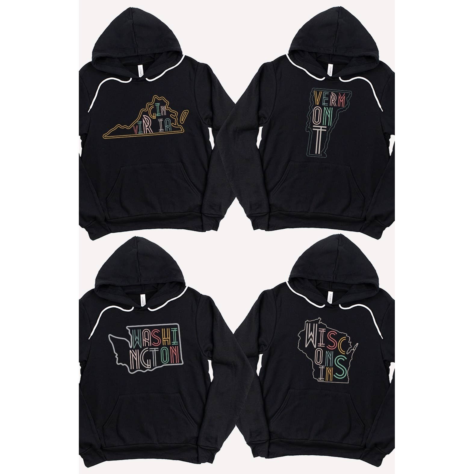 Kissed Apparel – wholesale Hoodie – Women's – Neon State Shape Graphic Hoodies12