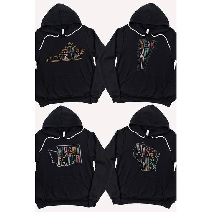 Kissed Apparel – wholesale Hoodie – Women's – Neon State Shape Graphic Hoodies12