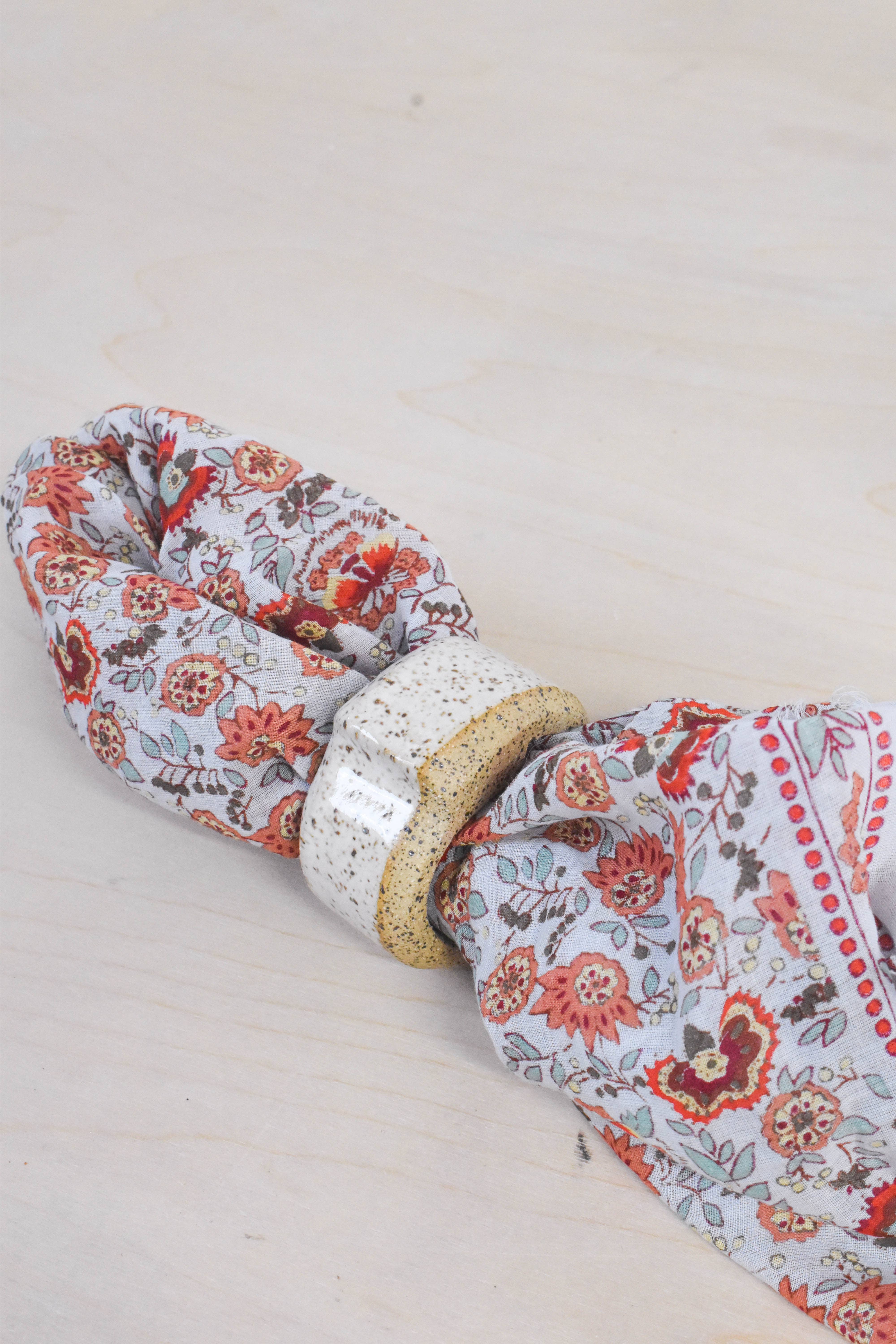Speckled White Napkin Rings (set of 2) for wholesale on Faire0