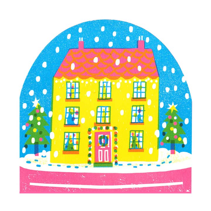House Large Snowglobe Card for wholesale by The Printed Peanut Homeware & Stationery