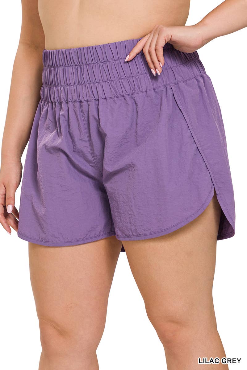 YELLOWGOLD  .._ PLUS SIZE Windbreaker shorts w/ back mesh pocket for wholesale on Faire16
