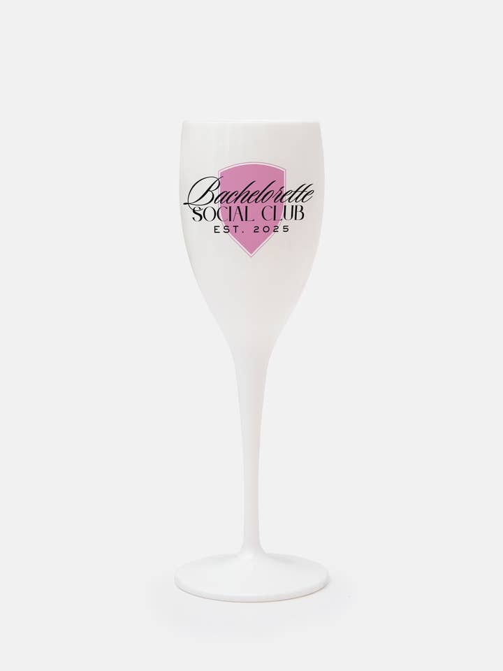 Bachelorette Social Club Champagne Flute for wholesale by Tart By Taylor
