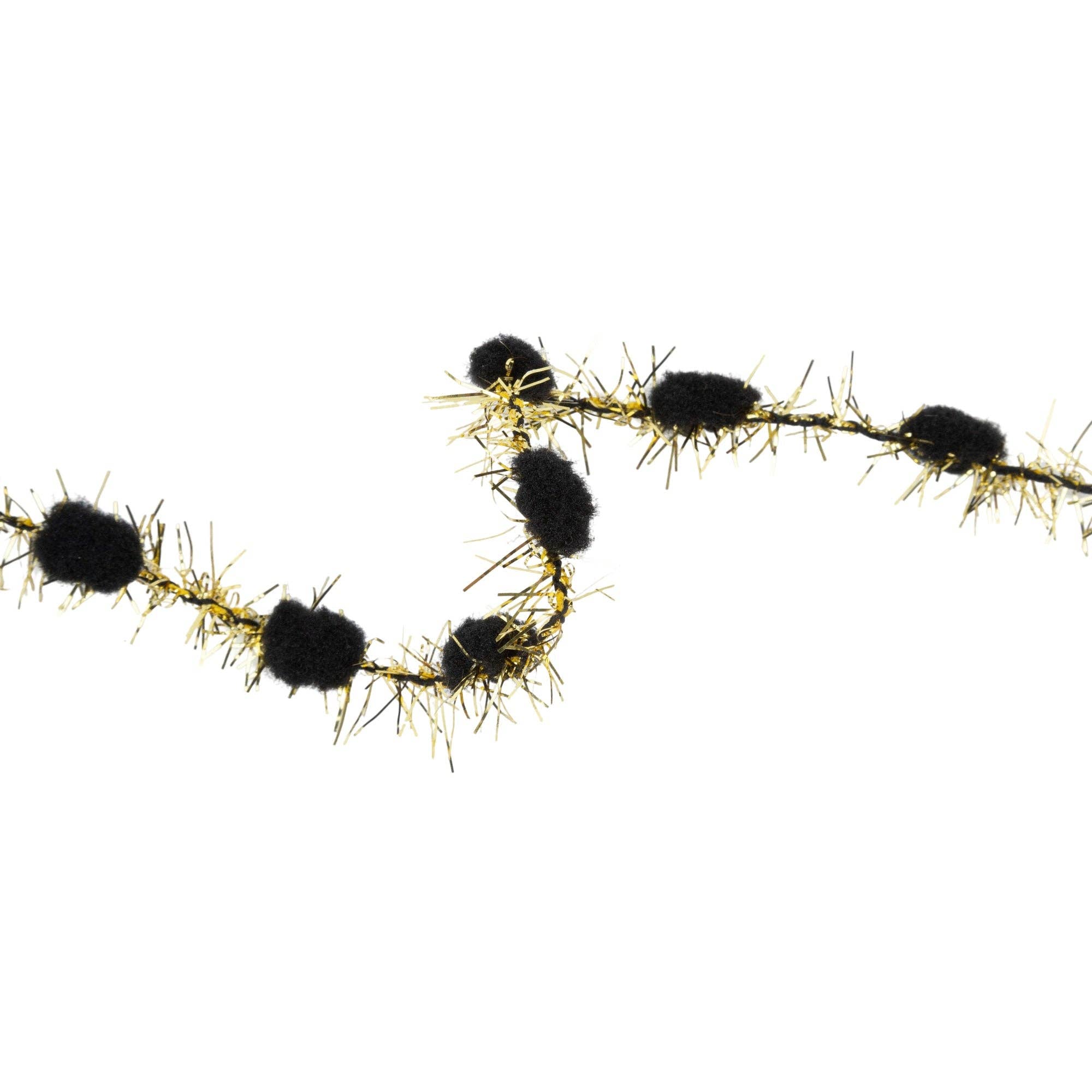 LA Ribbons Wholesale - Vente Matériels de bricolage - Pompon en tinsel 3/8" | Noir | Rouleau de 10 yards2