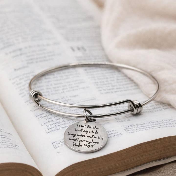 Psaltaren 130 5 Tro Armband Kristet Skrift Smycken Armband i Rostfritt Stål Religiös Gåva För Kvinnor för wholesale av JKCE Designs