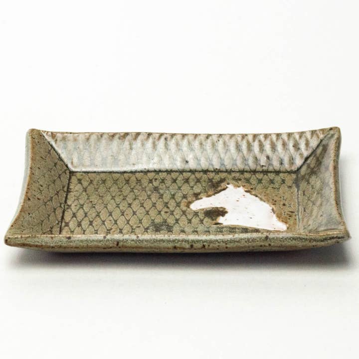 White Squirrel Clayworks - Wholesale Jewelry Dish - White Horse Handmade Ceramic Gray Trinket Dish