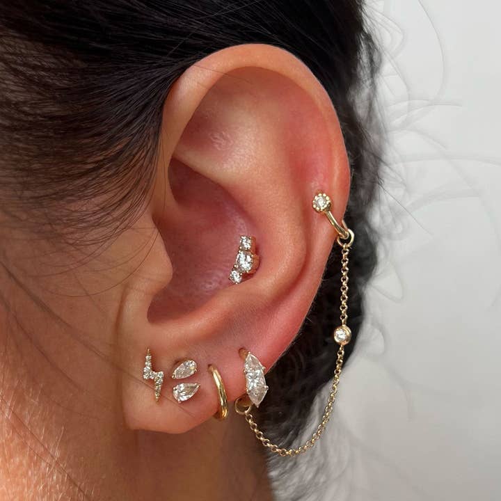 Porter Lyons - Wholesale Stud/Post Earrings - Mini Lightning Threaded Flat Back Earring | Single1