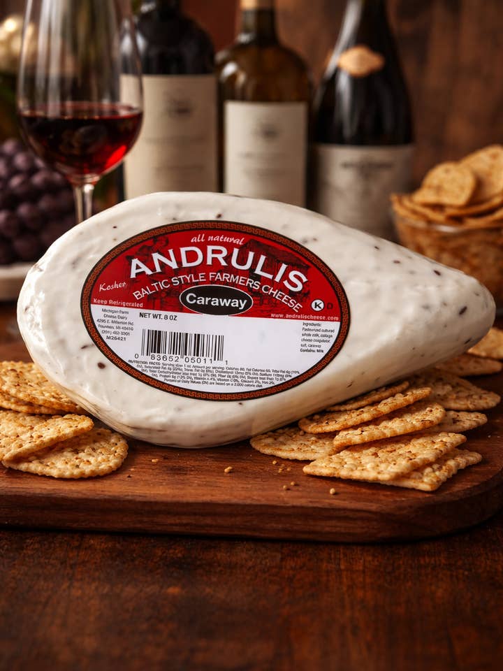 Andrulis Farmers Cheese Caraway for wholesale by Andrulis